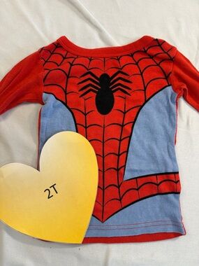 Marvel - 2T - Spiderman Red and Blue Spider Graphic Long Sleeve Shirt